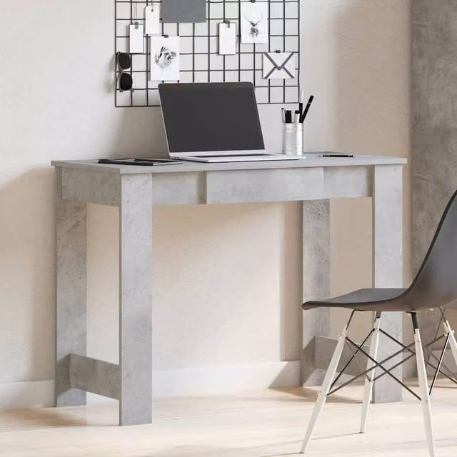 Berkfield Home Grey Concrete Effect Writing Desk, W/D/H: 100 x 45 x 75 cm
