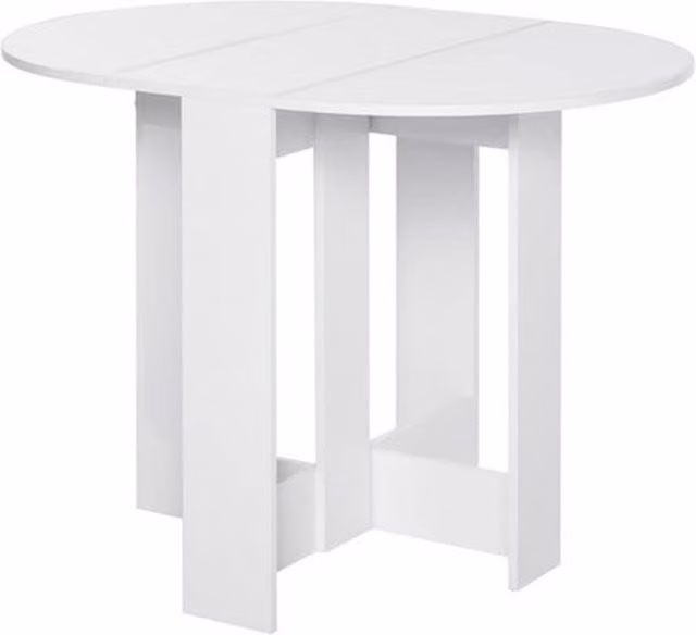 NESTLUNE White Foldable Drop Leaf Dining Table – 1