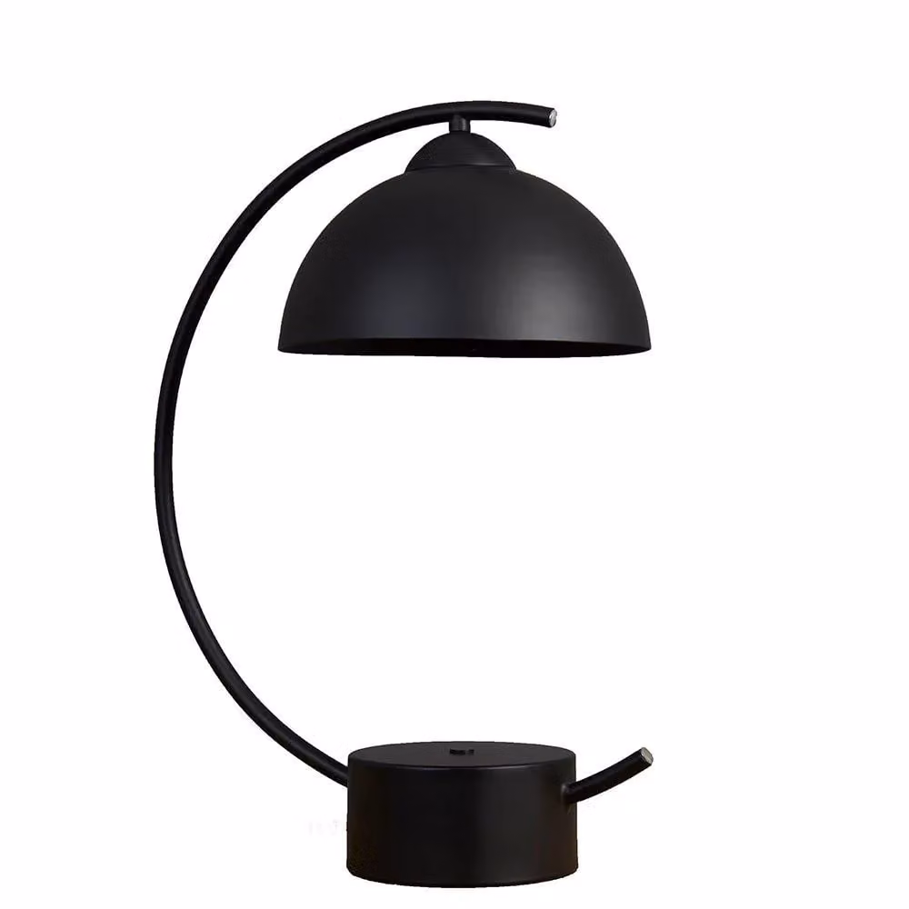 ValueLights Lua Art Deco Black Metal Table Lamp with Dome Shade and Touch Control – 2