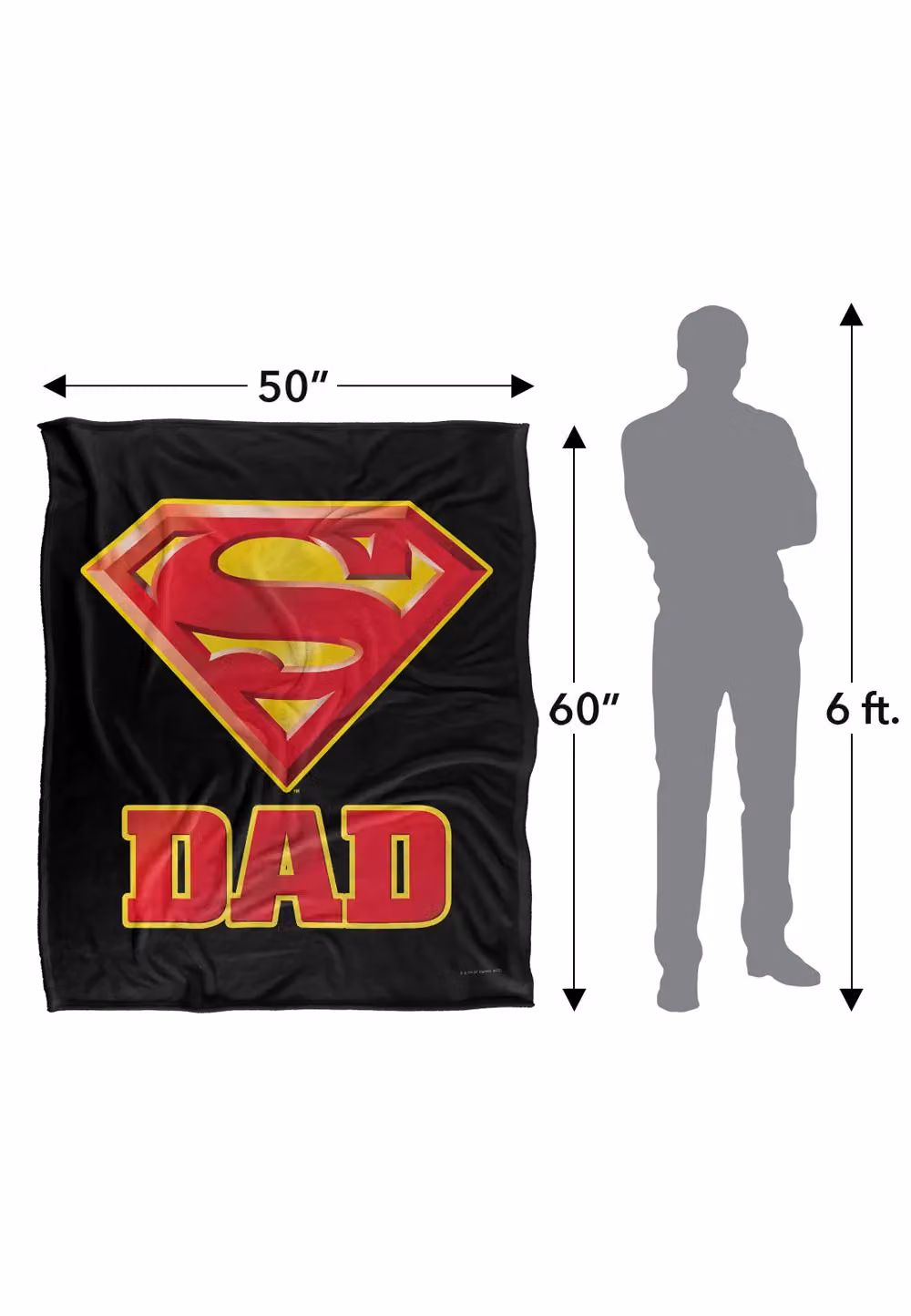 DC Comics Superman Super Dad Silky Touch Super Soft Fleece Throw Blanket, White, W/D/H: 152 x 127 cm – 7
