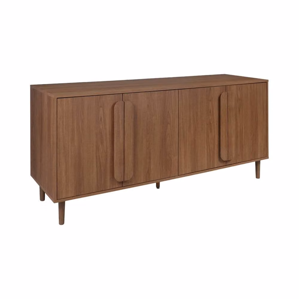 sweeek Vintage Wood Effect 4-Door Sideboard in Dark Brown, W/D/H: 160 x 45 x 75 cm – 2