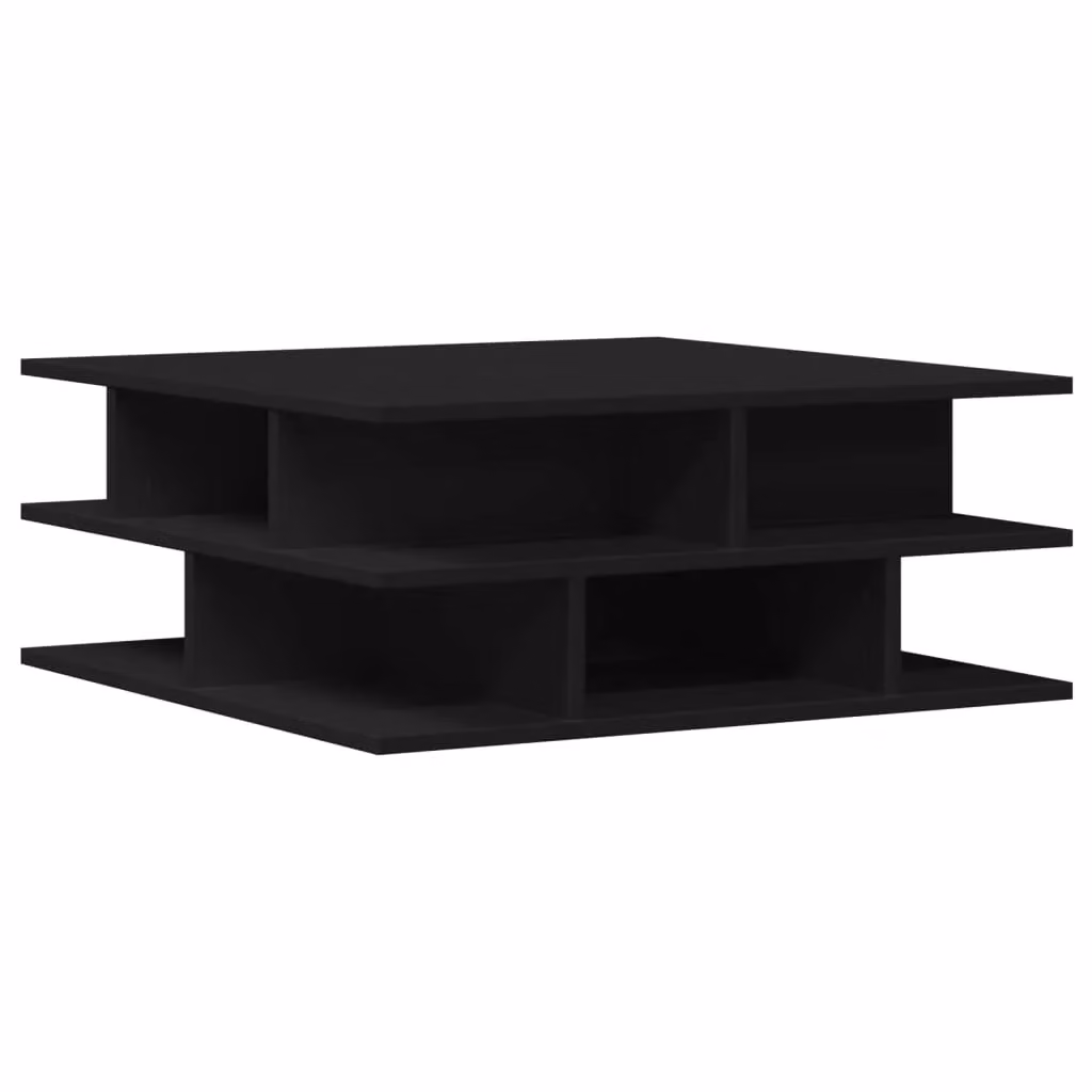 Berkfield Home Black Modern Square Coffee Table in Engineered Wood W/D/H: 70 x 70 x 29 cm – 2