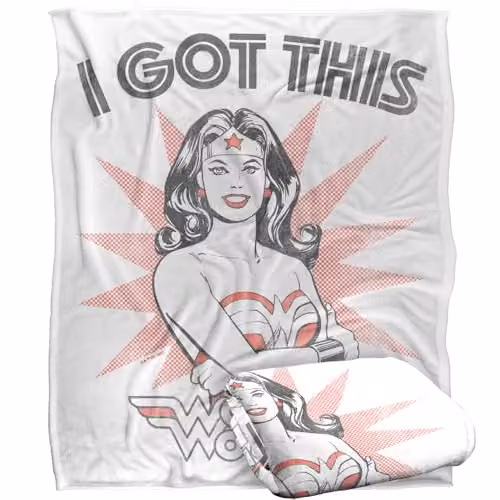 Warner Bros. Justice League Wonder Woman I Got This Super Soft Fleece Throw Blanket, Multicolour, W: 127.0 cm x D: 152.4 cm x H: 1.0 cm – 1