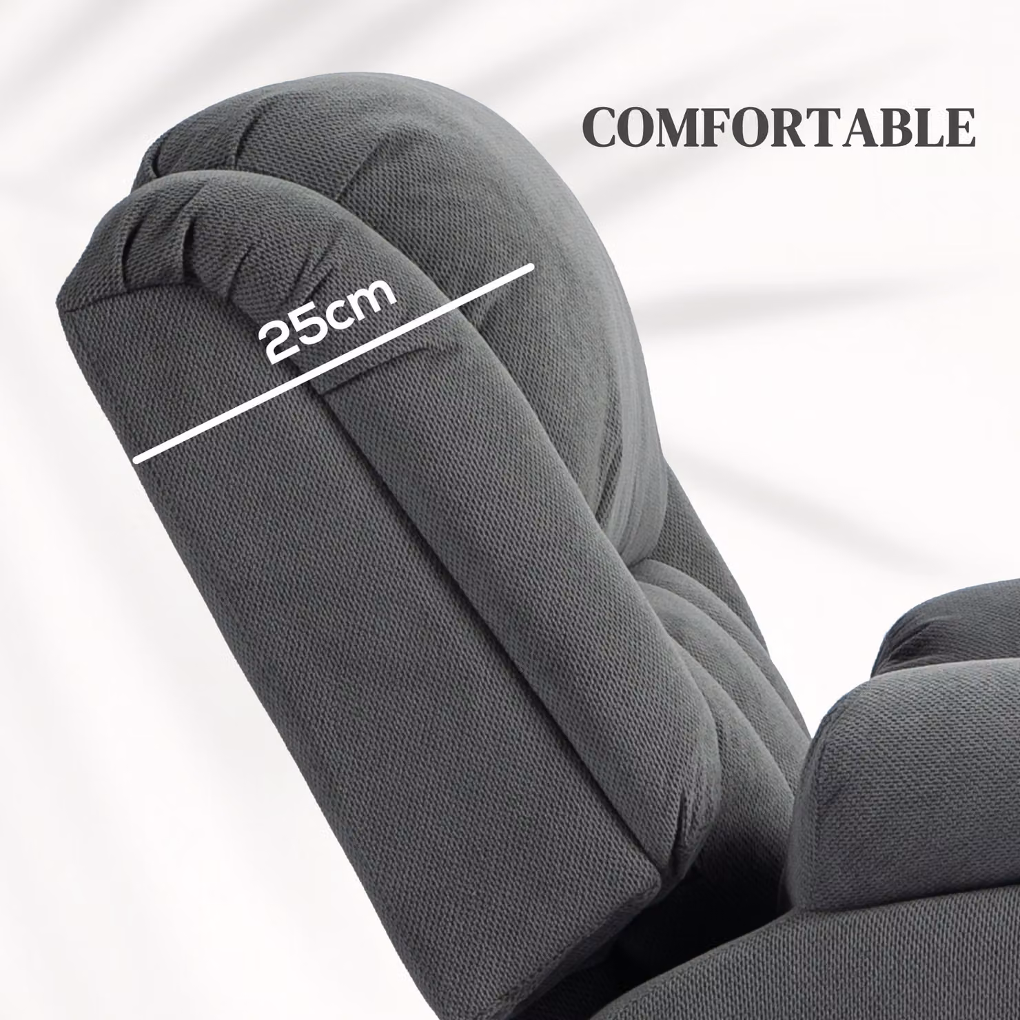 HOMCOM Electric Recliner Lift Chair with Vibration Massage, Heat, USB Port and Wide Seat in Grey Velvet Fabric – 6