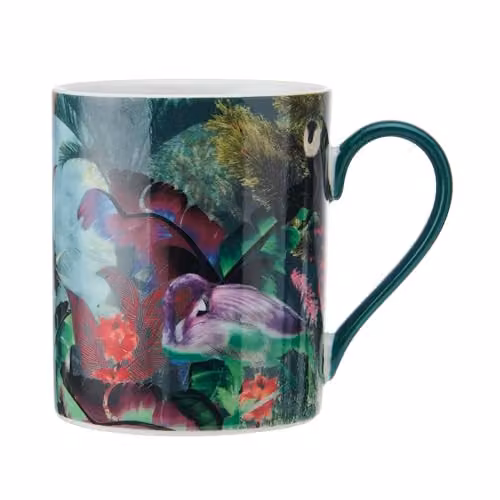 Mikasa Sarah Arnett Porcelain Mug, 350ml, Multicolour Flamingo Print