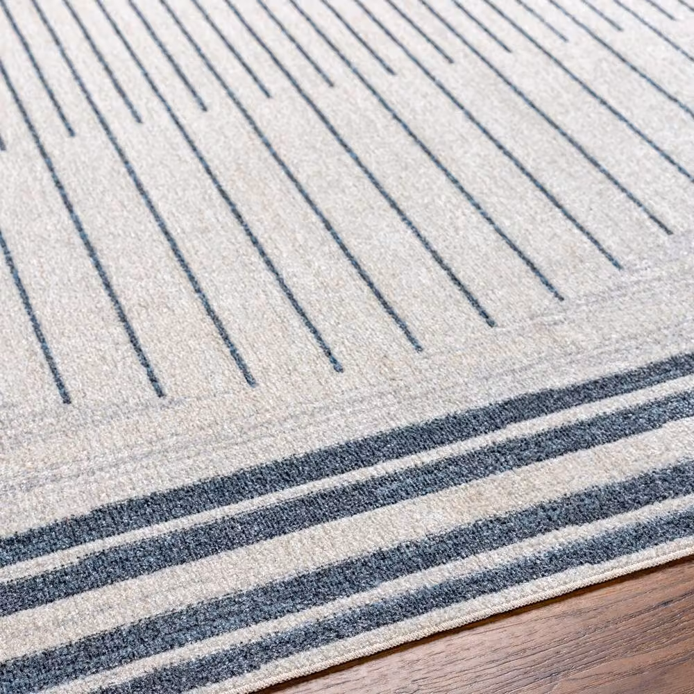 Livabliss Lilian Washable Geometric Rug in Blue, Grey and Beige, W: 140 cm, L: 200 cm – 2