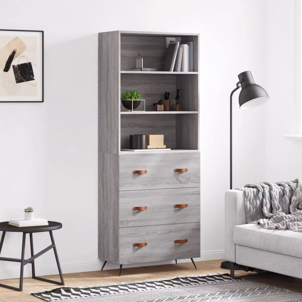 Berkfield Home Grey Sonoma Highboard W/D/H: 69.5 x 34 x 180 cm – 2