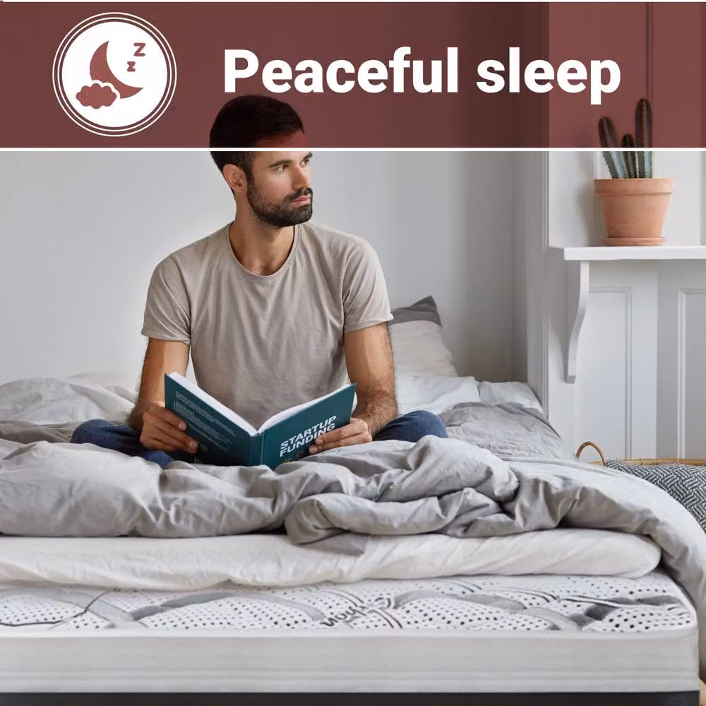 The White Stone Hypoallergenic Memory Foam Mattress in White, W/D/H: 85 x 210 x 27 cm – 7