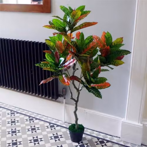 Botanik Artificial Potted Office Tree in Green, Orange and Yellow, H 130 cm x W 60 cm x D 60 cm – 3