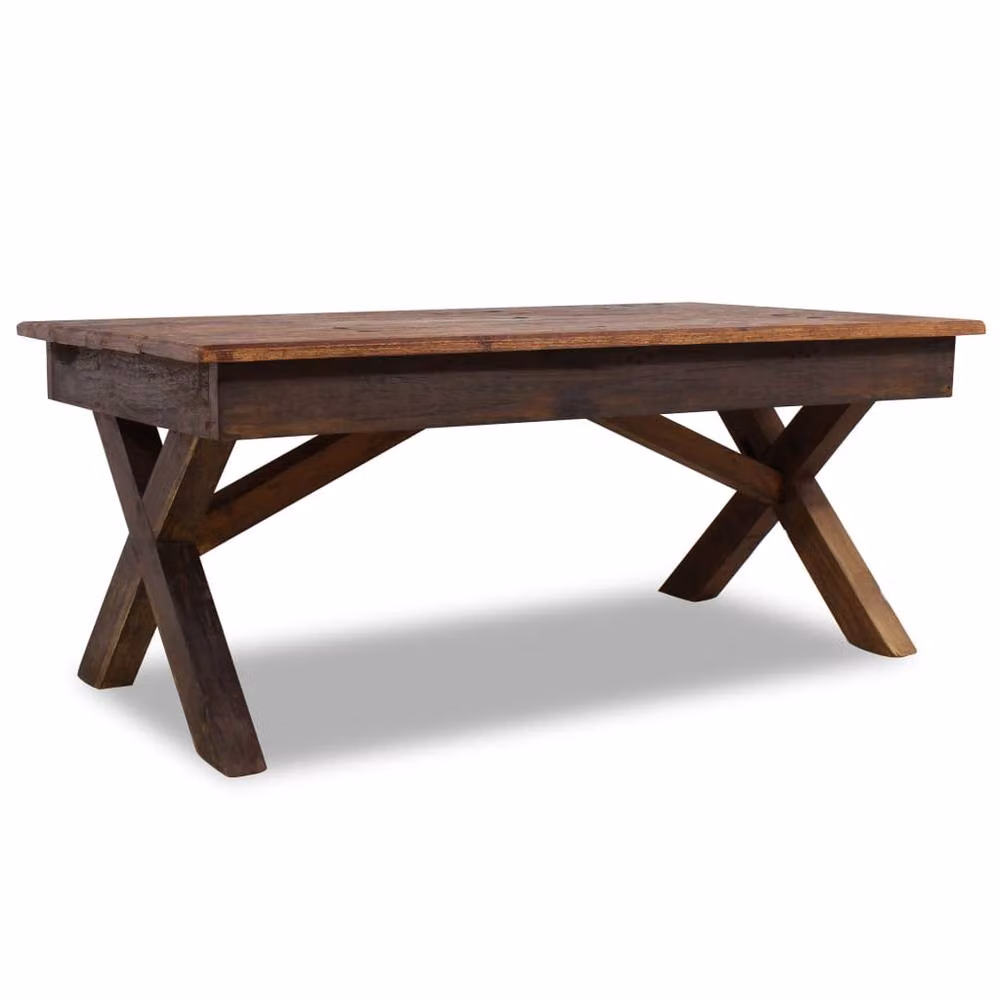 Berkfield Home Sturdy Rectangular Coffee Table in Brown Solid Reclaimed Wood, W: 110 cm, D: 60 cm, H: 45 cm – 2