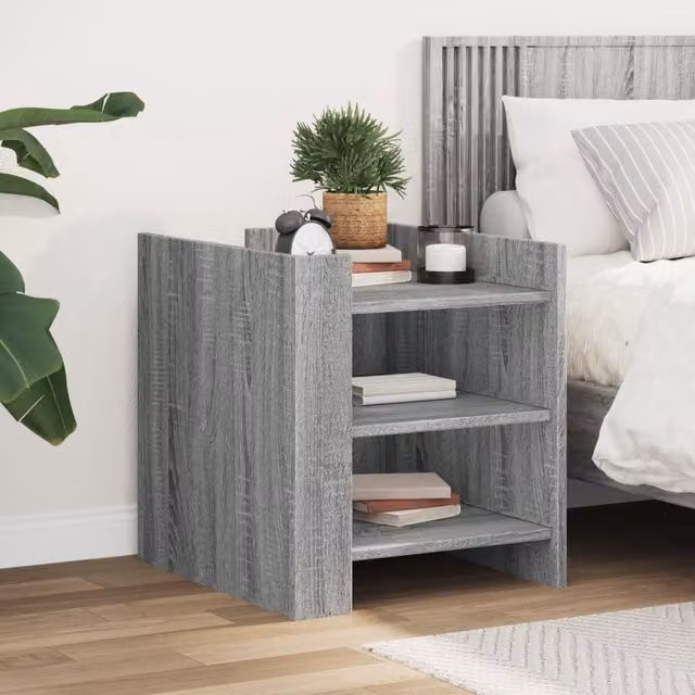Berkfield Home Grey Sonoma Bedside Cabinet in Engineered Wood W/D/H: 45 x 50 x 50 cm