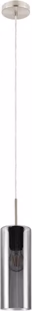 Loops Modern Pendant Light with Black Transparent Glass Shade and Silver Metal Finish, E27, Height Adjustable – 3