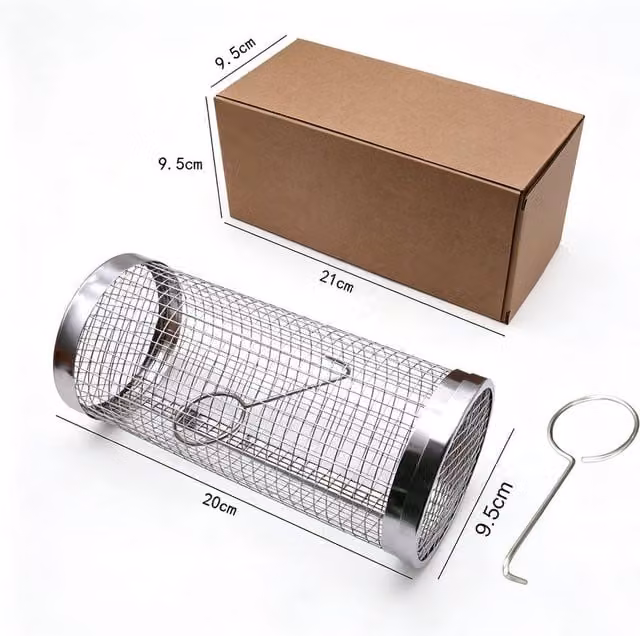 Quipulse Stainless Steel Mesh Grill Basket in Silver – 1