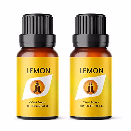 Aroma Energy Lemon Pure Essential Oil, 20ml (2 x 10ml Bottles), Yellow – 1