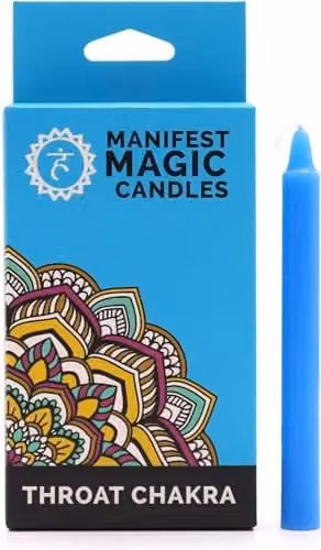 KDMD Blue Throat Chakra Manifest Magic Soy Wax Candles, Pack of 12