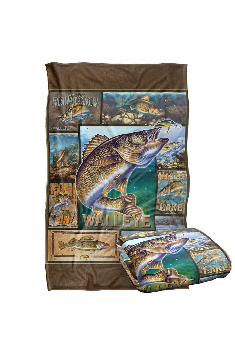 JQ Licensing Walleye Fishing Super Soft Fluffy Polyester Throw Blanket, Multicolour, Large – 2