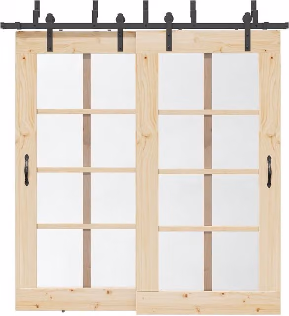 Berkfield Home Sliding Door Hardware Kit 213 in Matt Black Steel