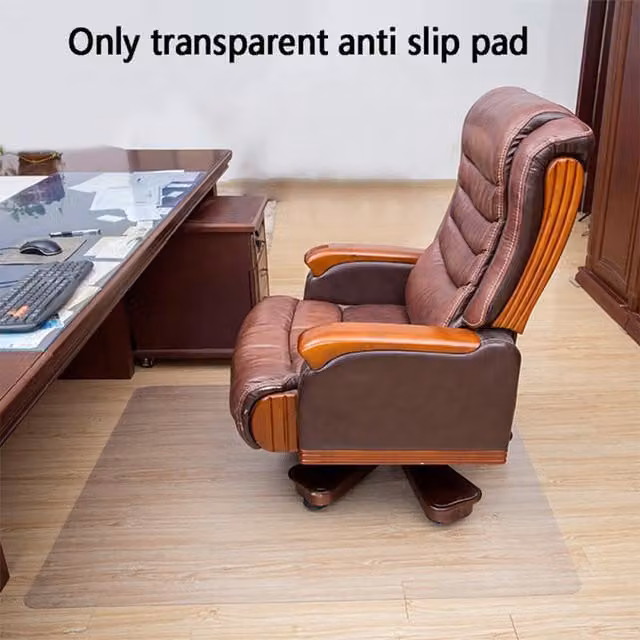 Livingandhome Transparent Plastic Office Chair Mat, Width: 90 cm, Depth: 90 cm, Height: 0.15 cm