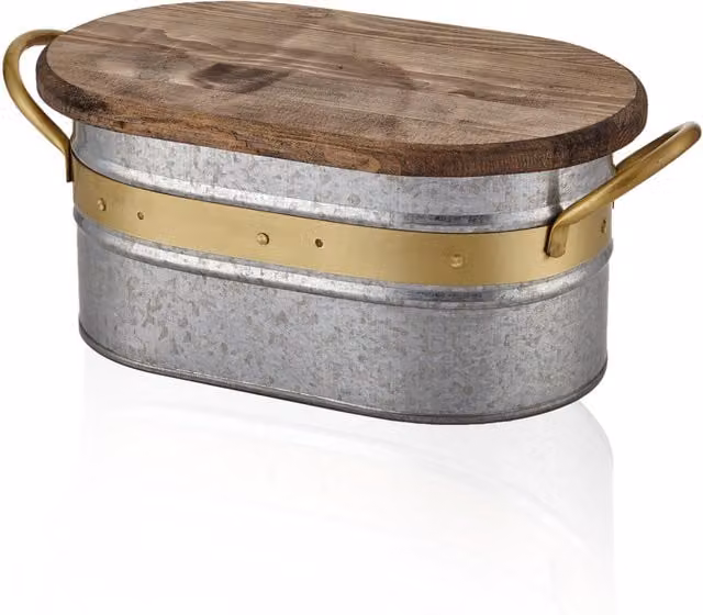 The Mia UK Mia Galvin Series Bread Bin in Silver and Gold