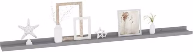 Berkfield Home Decorative Wall Shelves, 4 Piece Set, Grey, W: 115 cm, D: 9 cm, H: 3 cm