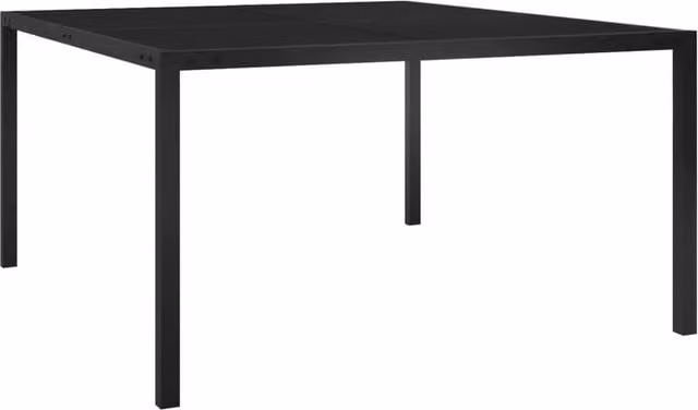 Berkfield Home Modern Garden Table in Black Steel and Glass, W/D/H: 130 x 130 x 72 cm