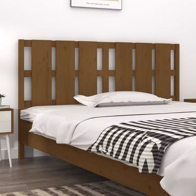 Berkfield Home Rustic Solid Wood Pine Bed Headboard, Brown, W: 185.5 cm, D: 4 cm, H: 100 cm