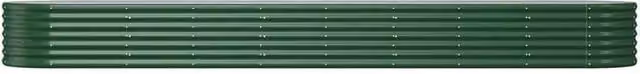 Berkfield Home Garden Raised Bed in Green Powder-coated Steel, W: 368 cm, D: 80 cm, H: 36 cm