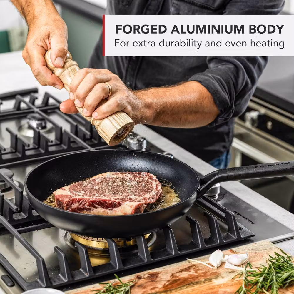 KitchenAid Black Forged Aluminium and Ceramic 2 Piece Frying Pan Set – 4