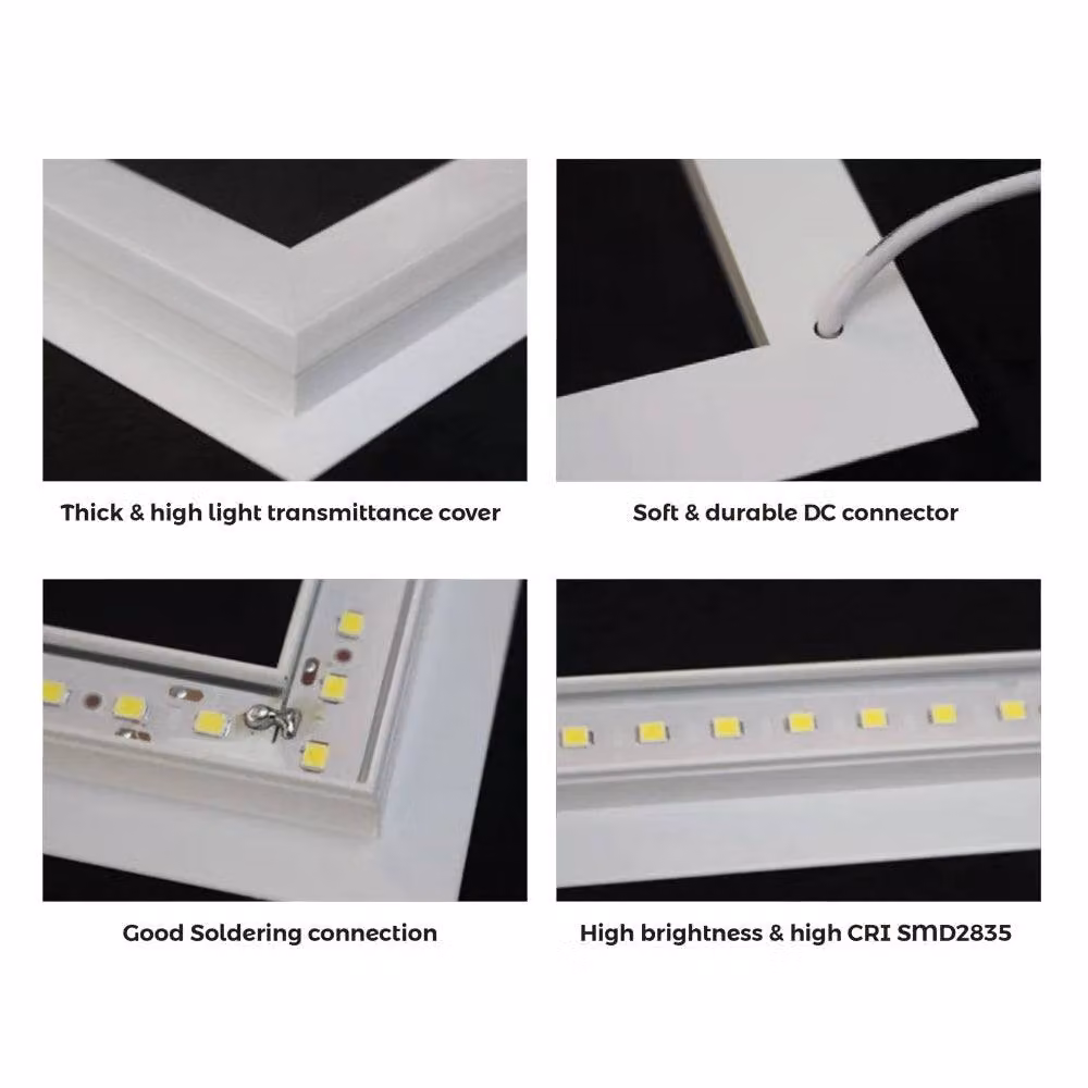 ENER-J Pack of 6 Double Square LED Recessed Lights, White, W/D/H: 59.5 x 59.5 x 59.5 cm – 6