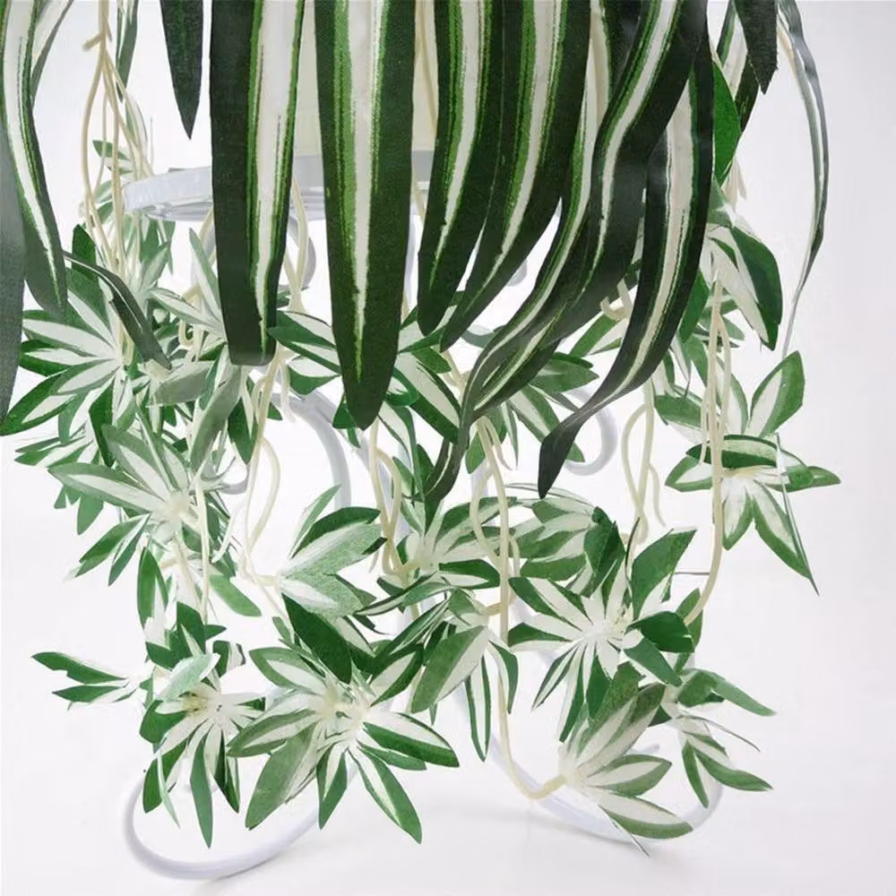 FLAVORA Hanging Artificial Green Chlorophytum Spider Plant, W: 15 cm, H: 100 cm – 3