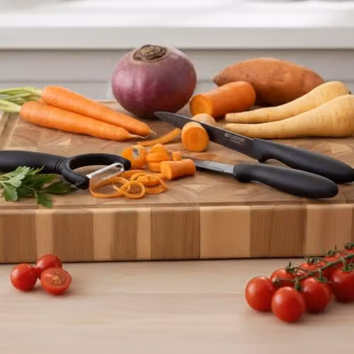 Viners Assure 4 Piece Black Peel and Prep Knife Set with Stainless Steel Blades – 5