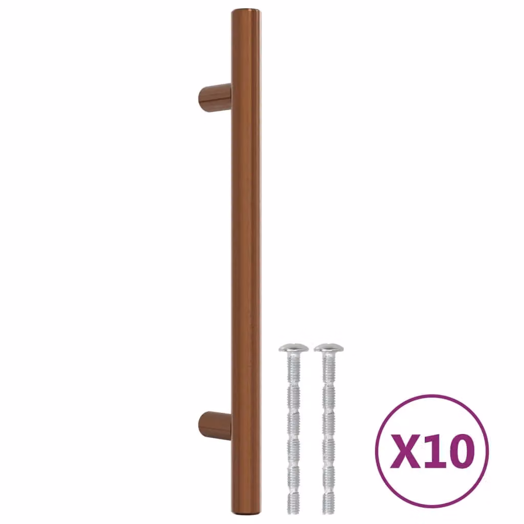 Berkfield Home 10-piece Bronze Stainless Steel Bar Cabinet Handles, Brown, 160 mm – 2
