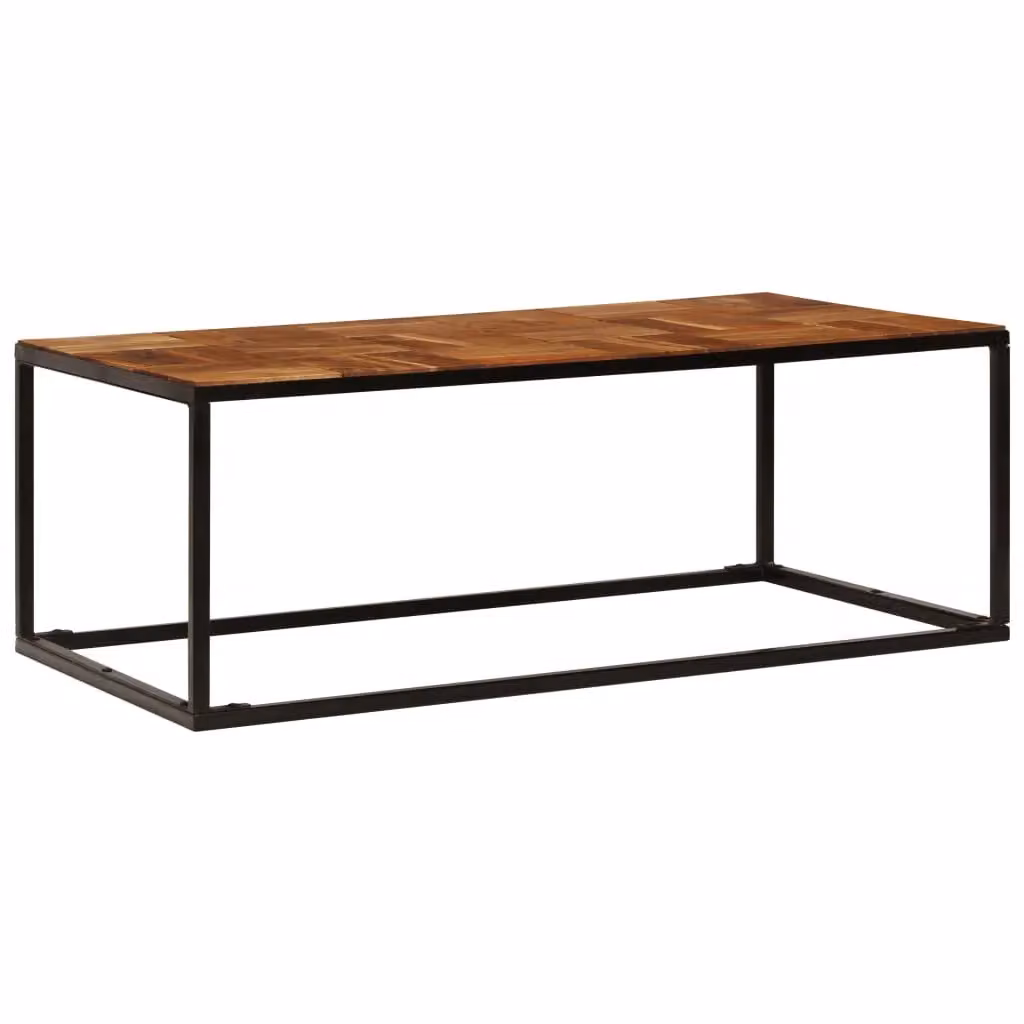 Berkfield Home Brown Acacia Wood and Steel Industrial Coffee Table W/D/H: 110 x 60 x 40 cm – 2