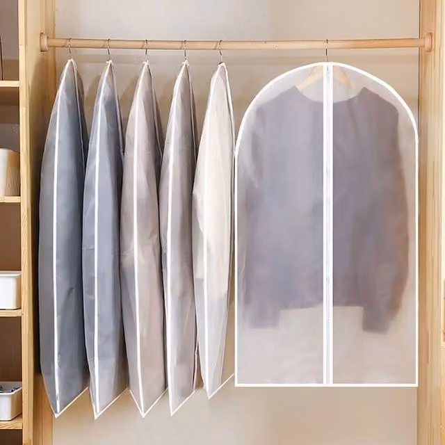 VOGREX Waterproof Garment Dust Cover Suit and Coat Wardrobe Storage Bag in White – 1