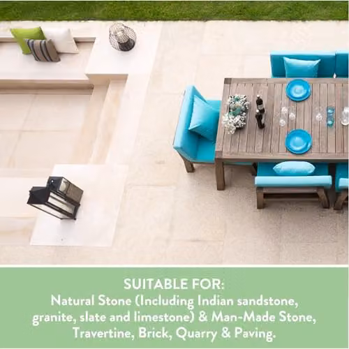 GLEAN Patio Stain Stop Sealer, Solvent Based Impregnating Sealer for Natural Stone Patios and Flooring, Transparent, Matt Finish, 1 l – 4