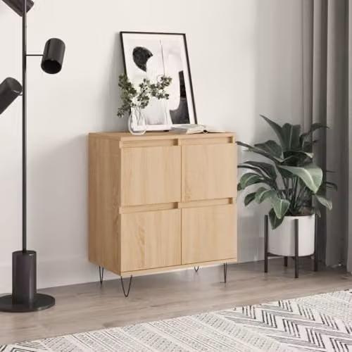 vidaXL Modern Sideboard in Brown Oak, W: 60 cm, D: 35 cm, H: 70 cm – 2