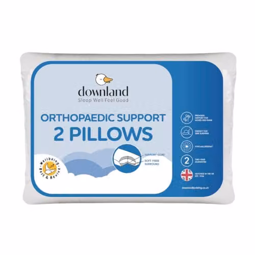 Coopers of Stortford Pair of Firm Orthopaedic Memory Foam Pillows, Hypoallergenic, White – 4