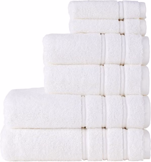 Christy Antalya 6 Piece Luxury Turkish Cotton Bath Towel Set in White – 1