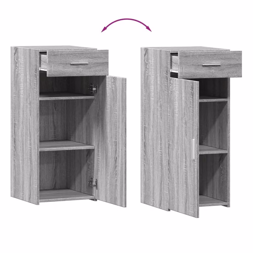 Berkfield Home Grey Sonoma Sideboard in Engineered Wood W/D/H: 40 x 42.5 x 93 cm – 3