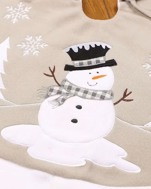 Dibor Traditional White and Grey Snowman Christmas Tree Skirt, Diameter: 86 cm – 2