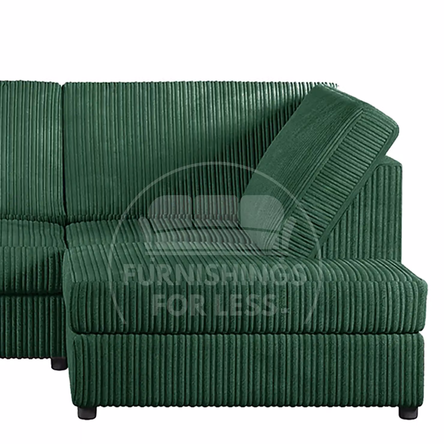Luxor Living Luxor Jumbo Cord 4 Seater Corner Sofa, Right Hand Facing, Green – 2