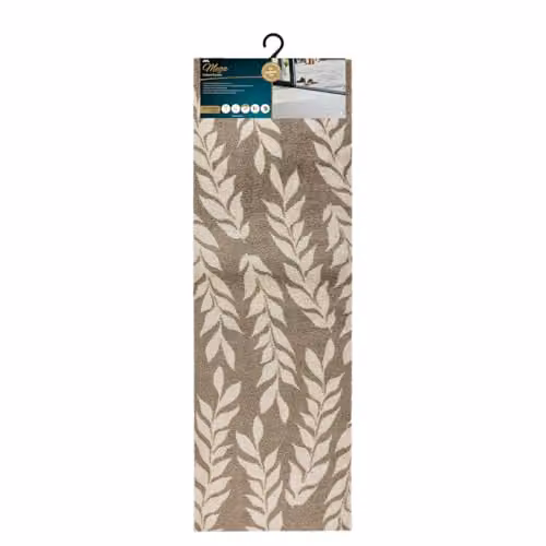 JVL Mega Runner Floral Brown Leaves Machine Washable Non-Slip W/D/H: 150 x 57 x 1 cm – 1