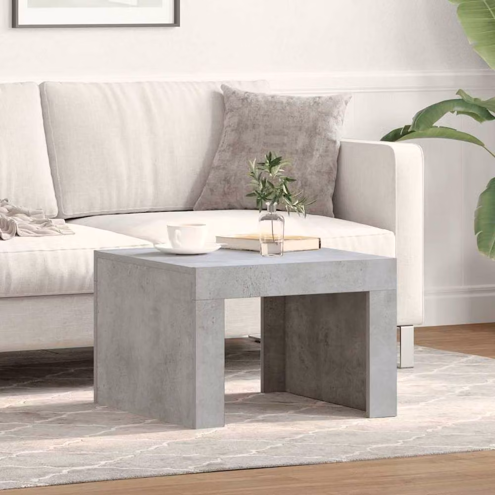 Berkfield Home Durable Concrete Grey Coffee Table, W/D/H: 50 x 50 x 35 cm – 1