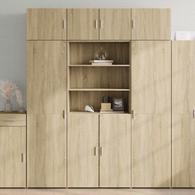 Berkfield Home Freestanding Storage Cabinet in Sonoma Oak Brown, W/D/H: 80 x 42.5 x 225 cm – 1