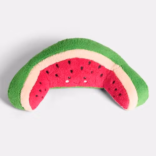 OHS Watermelon Cuddle Cushion in Green, Pink and Red, Soft Teddy Fleece Reading Pillow, W/D/H: 45 x 40 x 30 cm – 2