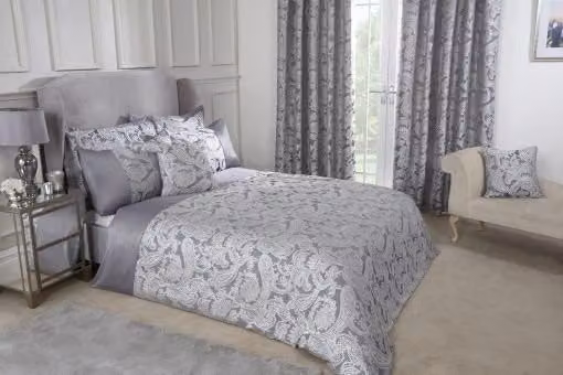 New Edge Blinds Cavendish Duvet Set in Grey, King Size