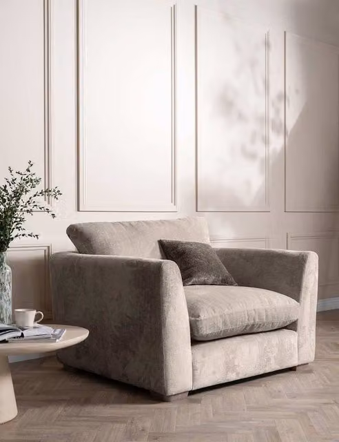 Barker and Stonehouse Palmer Grey Chenille Tub Armchair