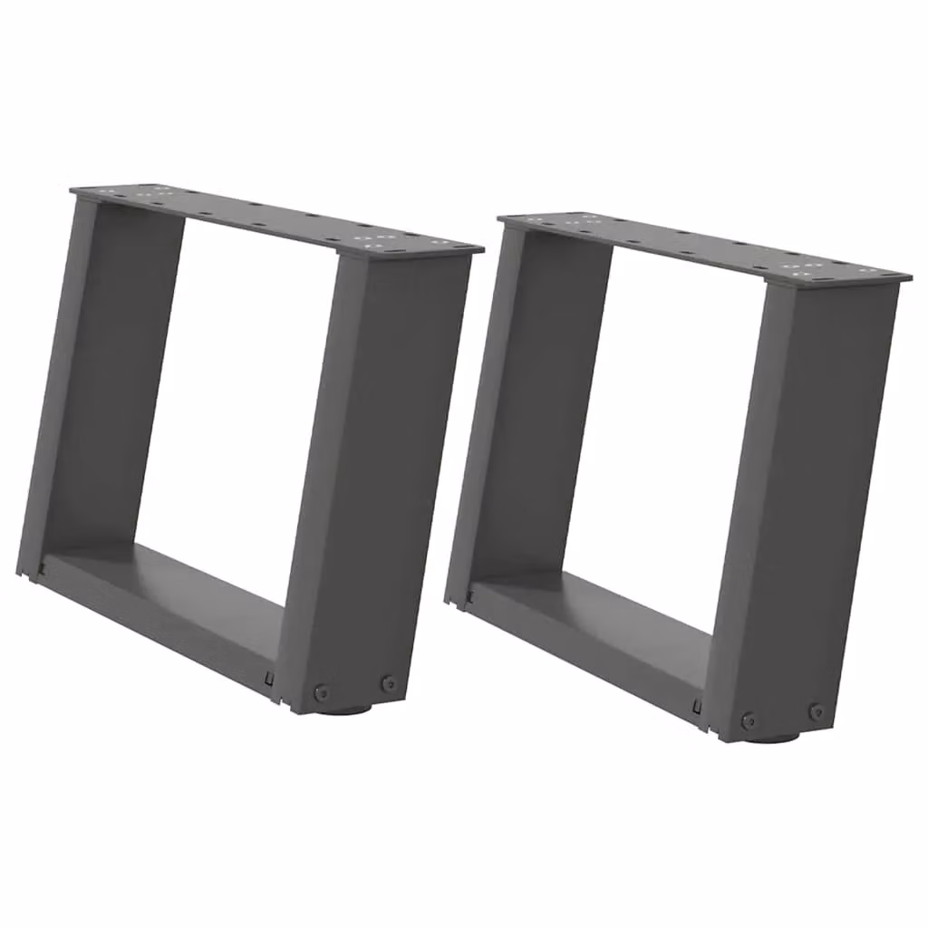 Berkfield Home U-Shaped Coffee Table Legs, 2 Piece Steel Set in Anthracite Black, W/H: 40 x 31 cm – 2