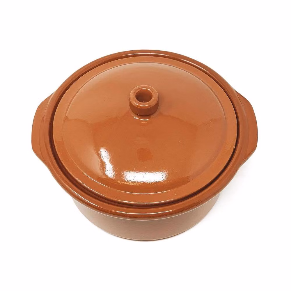 Verano Spanish Ceramics El Toro Brown Glazed Terracotta Round Lidded Casserole Dish, 1.5 l – 2
