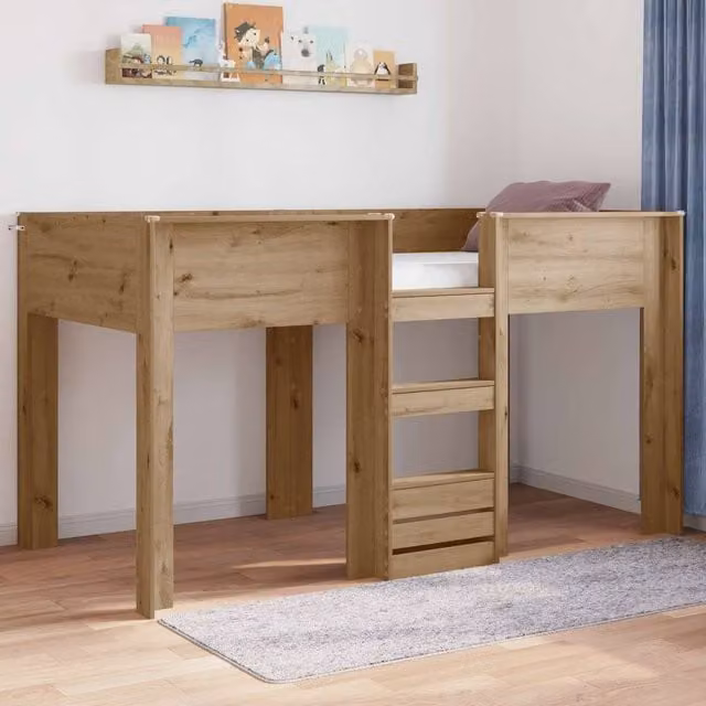 Berkfield Home Artisan Oak Bunk Bed for Kids in Brown, W/D/H: 200 x 100 cm – 1